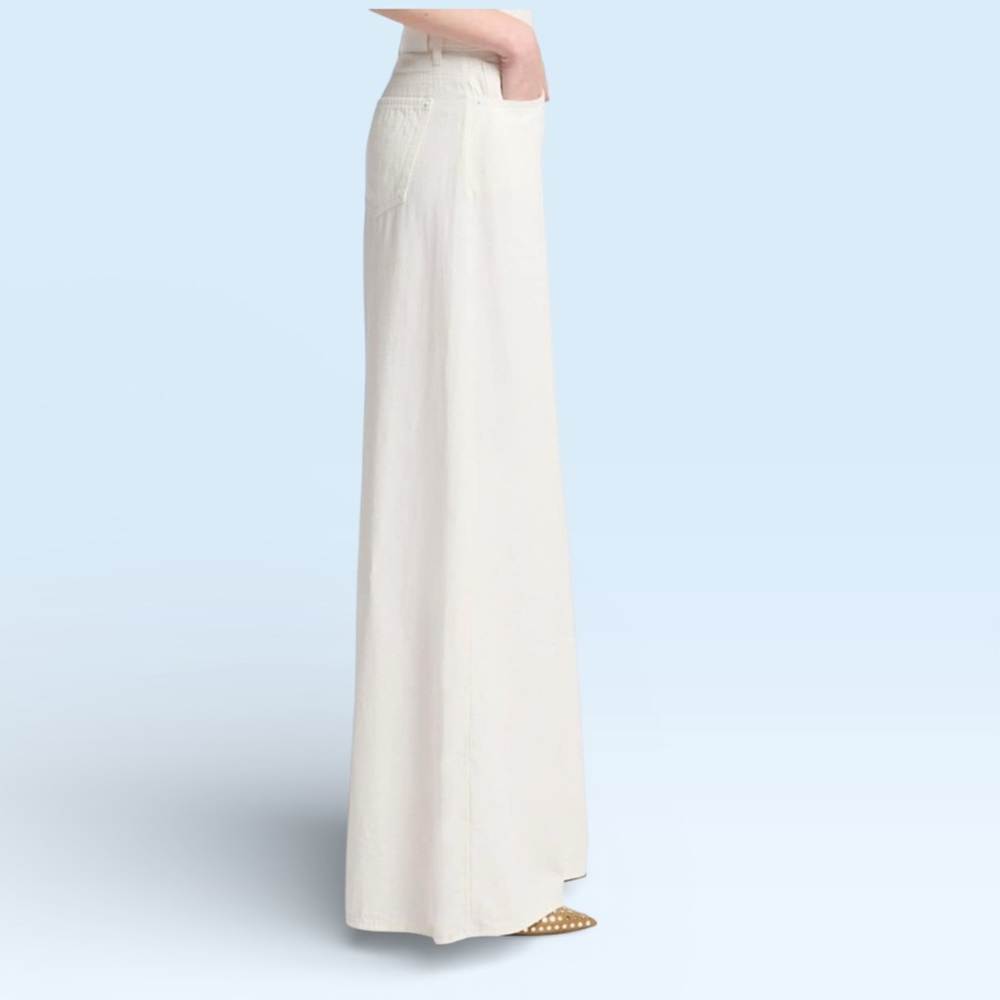 7 FOR ALL MANKIND Willow Cotton Linen Wide Leg Pants Women’s 30 - Picture 2 of 4